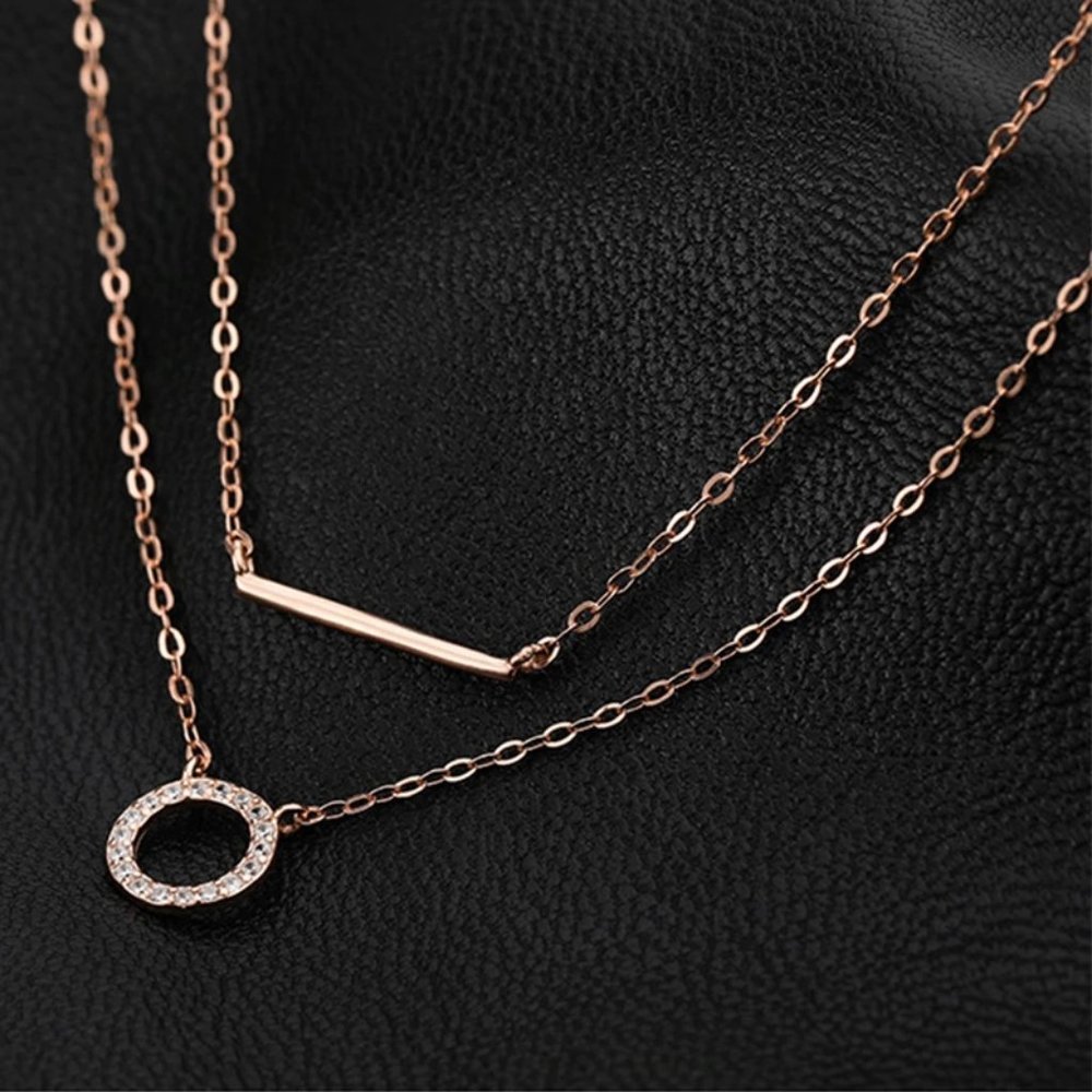 *NEW 925 Sterling Silver Bar Circle Necklace - Picture 5 of 6